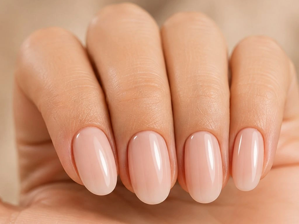 Shaped and sealed nails after the treatment